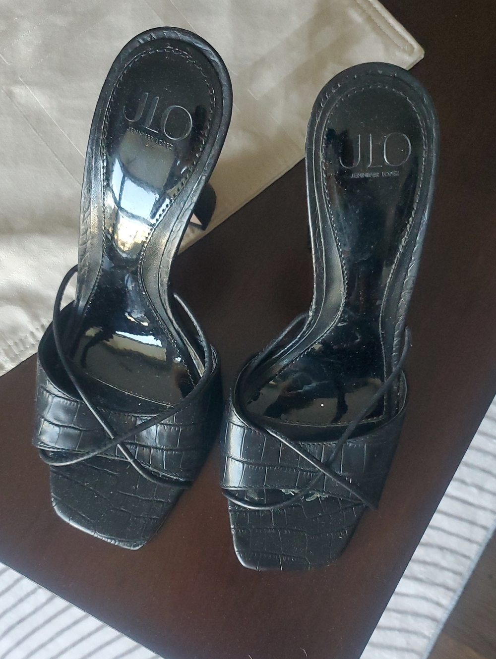 J Lo Strappy High Heels Black